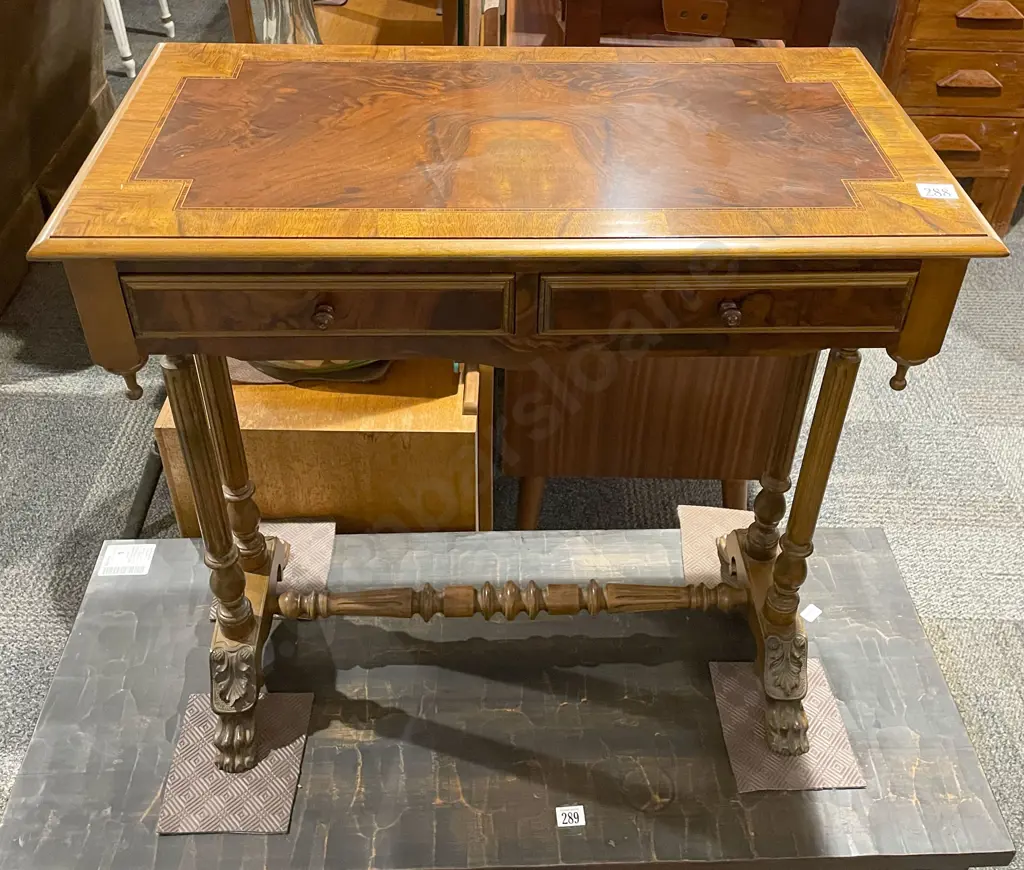 Reproduction Two Drawer Hall Table Image 1++