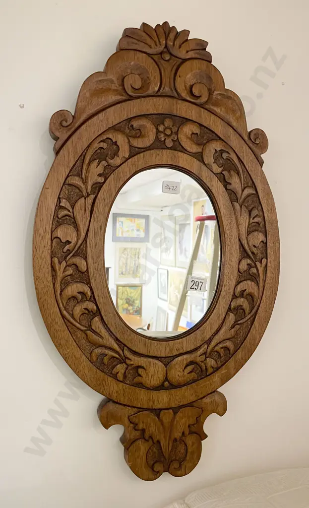 Small Carved Wall Mirror Image 1++