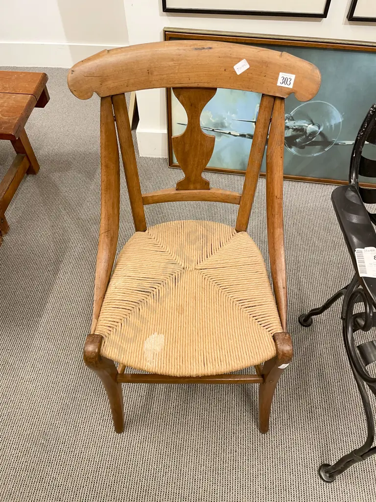 Small Rush Seated Side Chair Image 1++