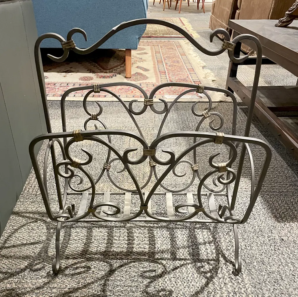 Wrought Metal Magazine Rack Image 1++