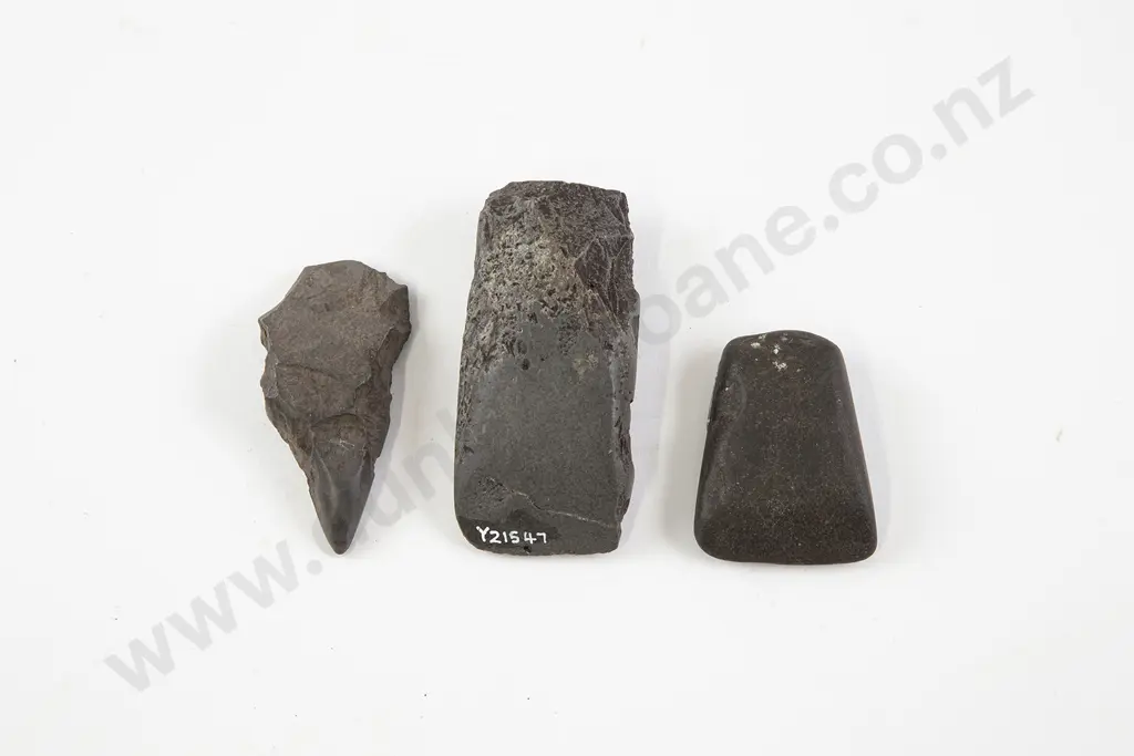 A stone Drill For Serpentine And Two Toki (Argillite) Image 1++