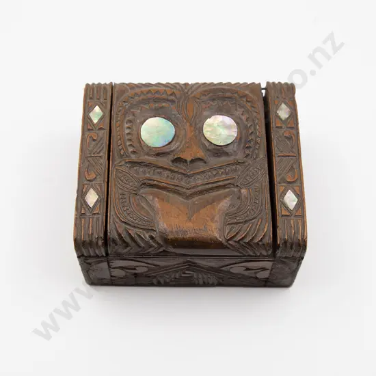 Carved Lidded Box With Wheku Head