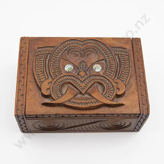 Carved Lidded Box With Wheku Head