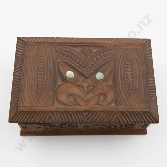 Carved Lidded Box With Wheku Head