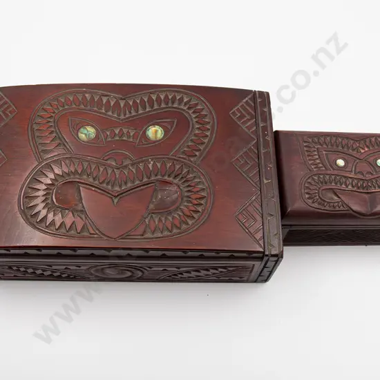 Two Carved Lidded Boxes With Wheku Heads