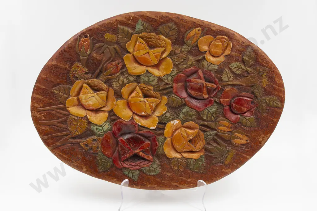 Jane Brenkley Carved Rose Oval Panel Image 1++
