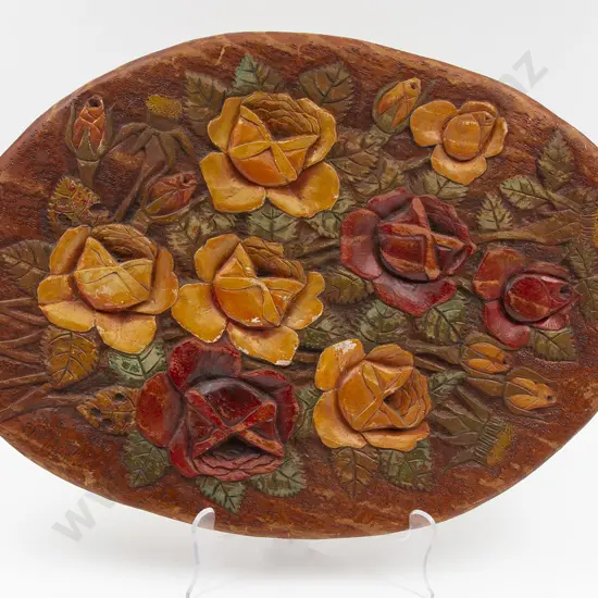 Jane Brenkley Carved Rose Oval Panel