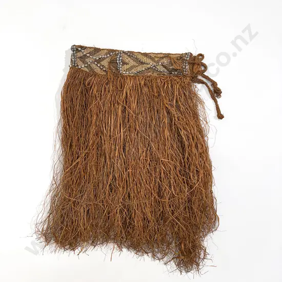 Two Polynesian Skirts With Woven Waistbands