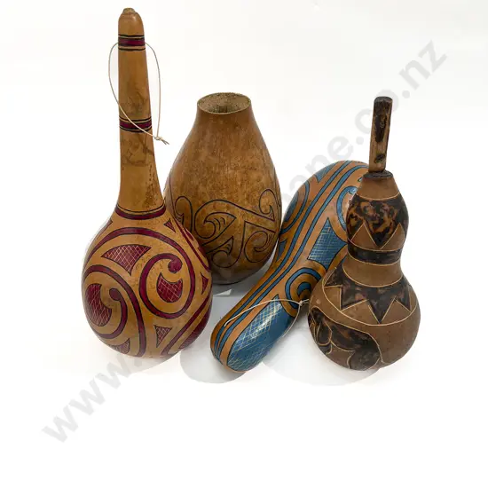 Four Decorated Gourds