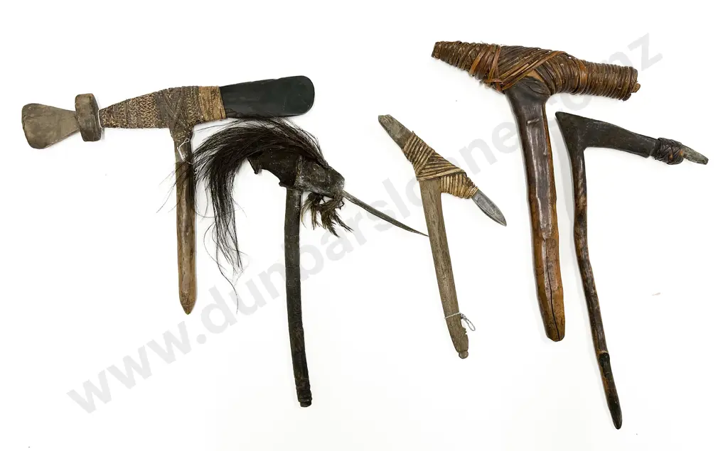 Collection of Five Papua New Guinea Hafted Adzes Image 1++