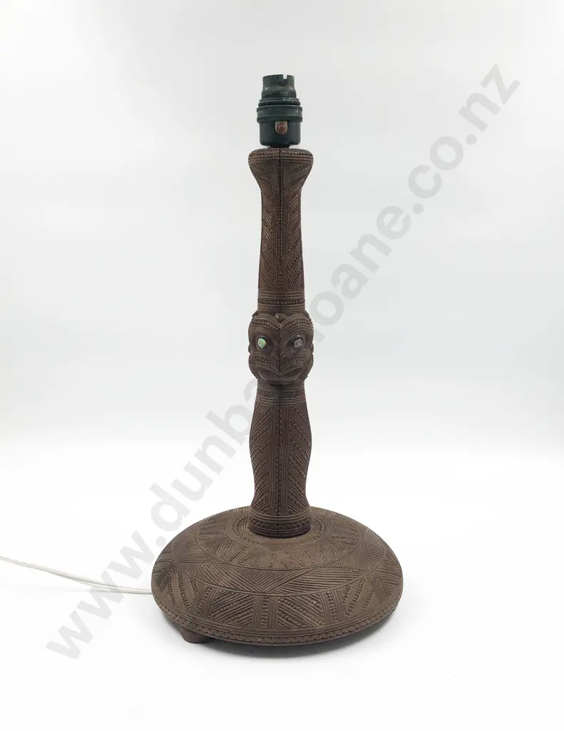 Carved Māori Lamp Base Image 1++