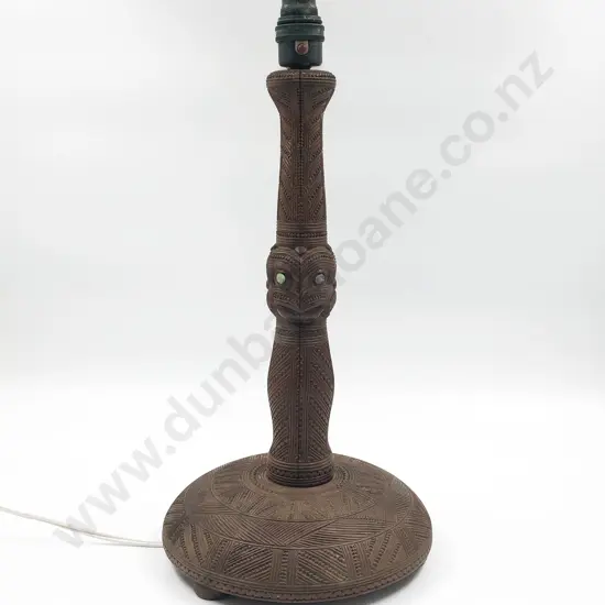Carved Māori Lamp Base
