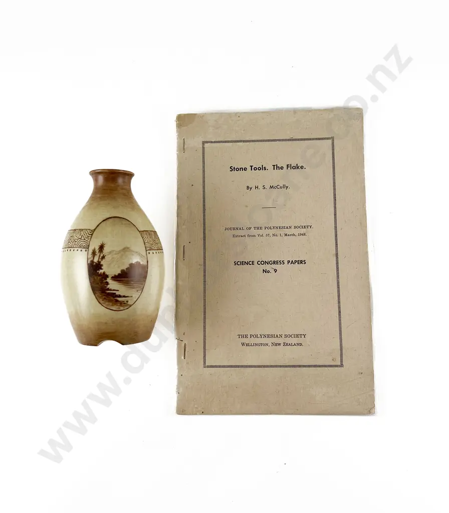 NZ Pottery Vase Together With Stone Tools Pamphlet Image 1++