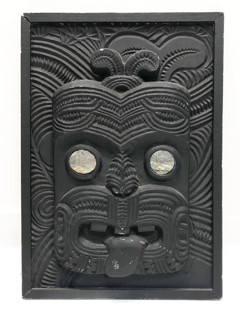Large Ebonized Wheku Head Mask Image 1++