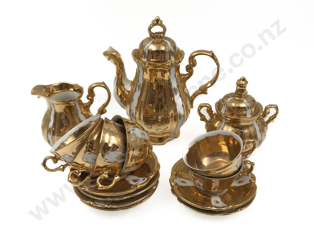 French Gilt Coffee Set Image 1++