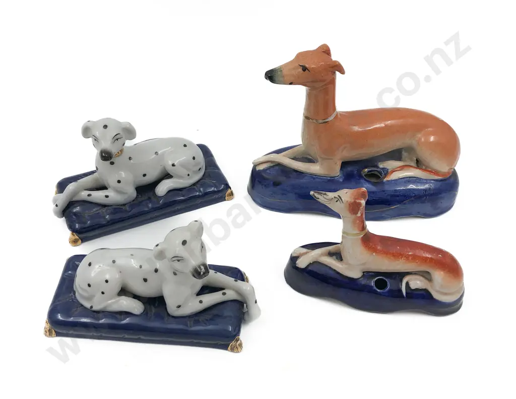 Four Reproduction Staffordshire Dogs Image 1++