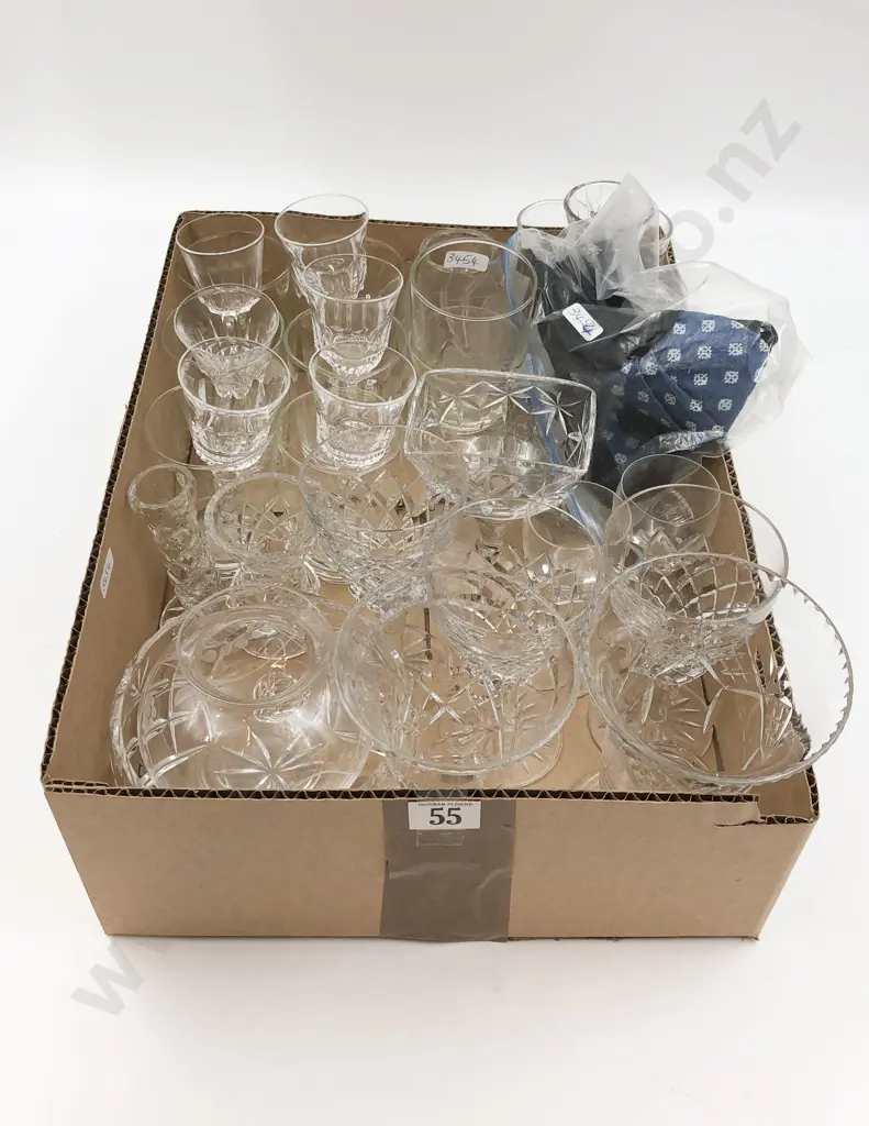 Box of Assorted Crystal and Glassware Image 1++