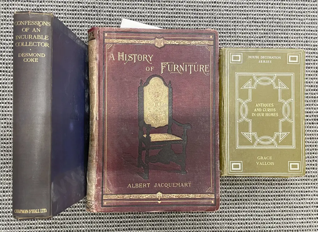 A History of Furniture by Albert Jacquemart together with Two other Antique and Collectable Reference Volumes Image 1++