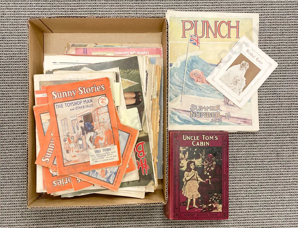 Box of Assorted Vintage Magazines and Pamphlets Image 1++