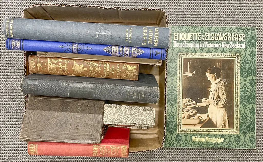 Box of Vintage Books Including Housekeeping Reference Image 1++