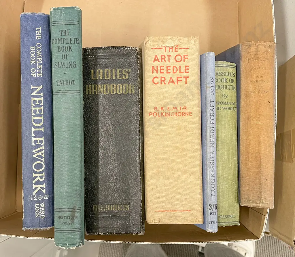 Box of Books Including Needlework Reference Image 1++