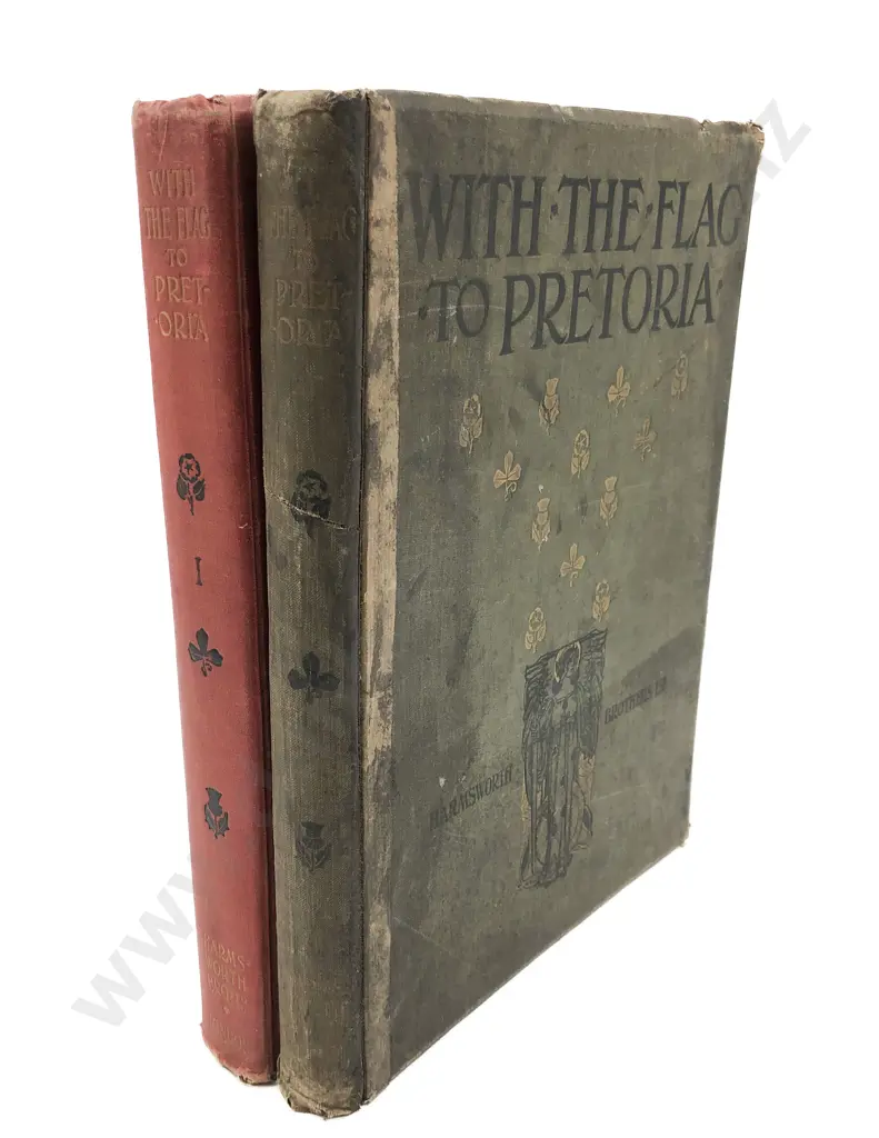 Two "With The Flag To Pretoria" Volumes Image 1++