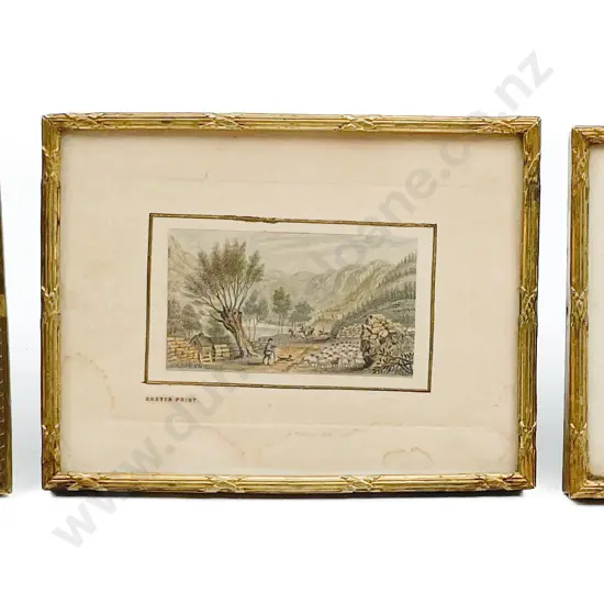 Two Small Framed Baxter Prints Together with Other Small Frame