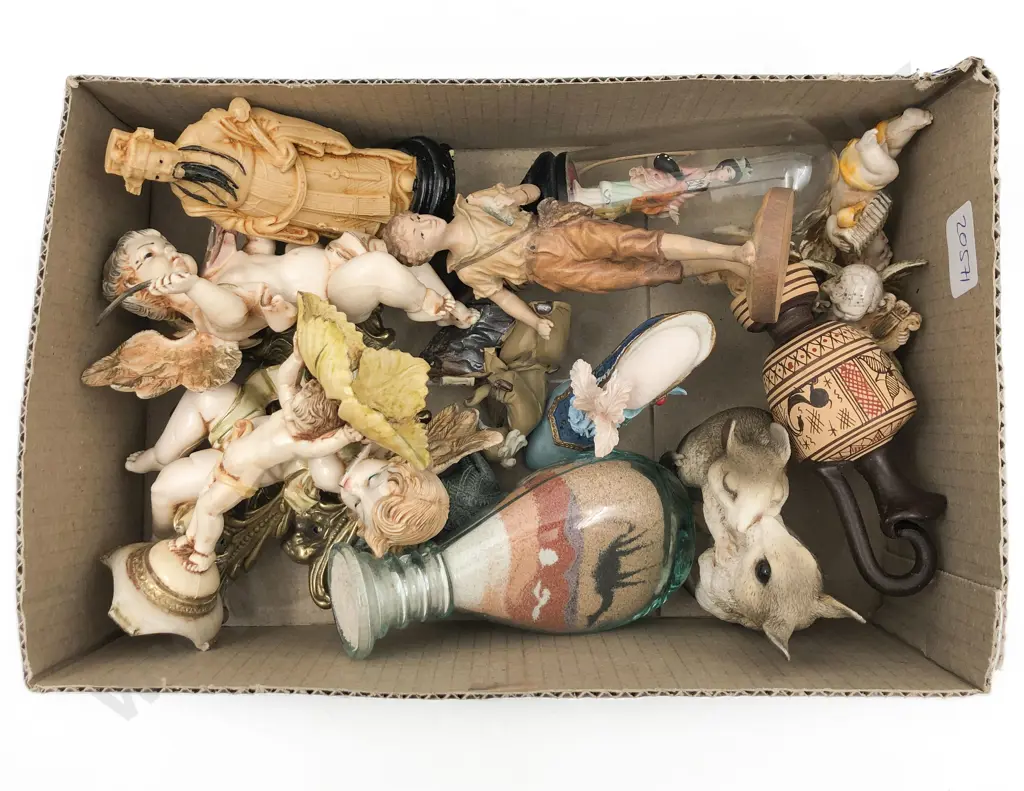 Small Box of Assorted Figures and Ornaments Image 1++
