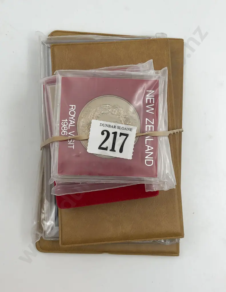 Two NZ Coin Issue Sets Together with Three NZ Comm. Coins Image 1++