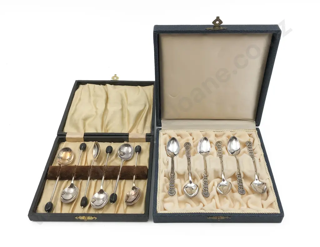 Boxed Set of Six S/S Tea Spoons Together With Boxed S/P Tea Spoons Image 1++