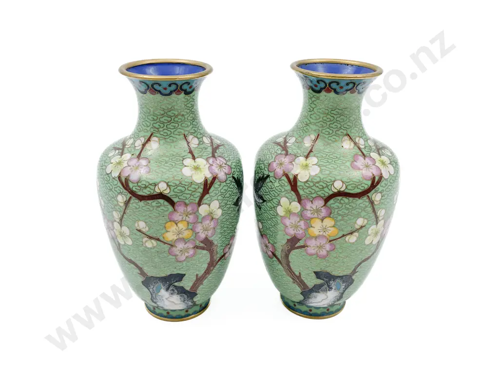 Pair of Cloisonné Vases Image 1++