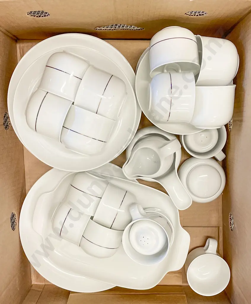 Two Boxes of Assorted White China (Faults) Image 1++