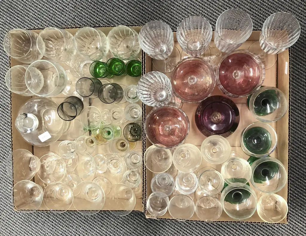 Two Boxes of Assorted Glassware including Decanter Image 1++