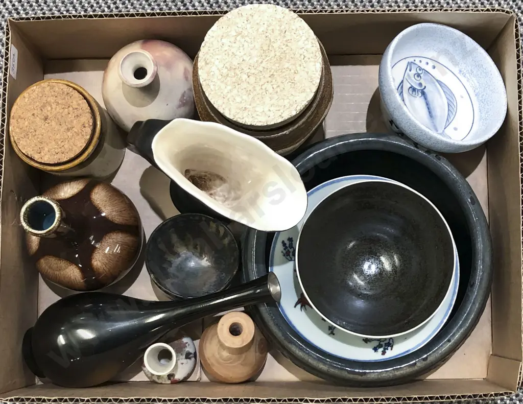 Box of Assorted Pottery Etc Image 1++