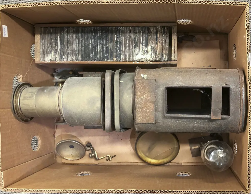 Vintage Magic Lantern Together with Glass Slides Image 1++