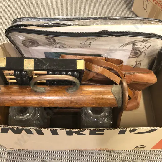 Box of Assorted Including Tantalus and Two Decanters (AF)