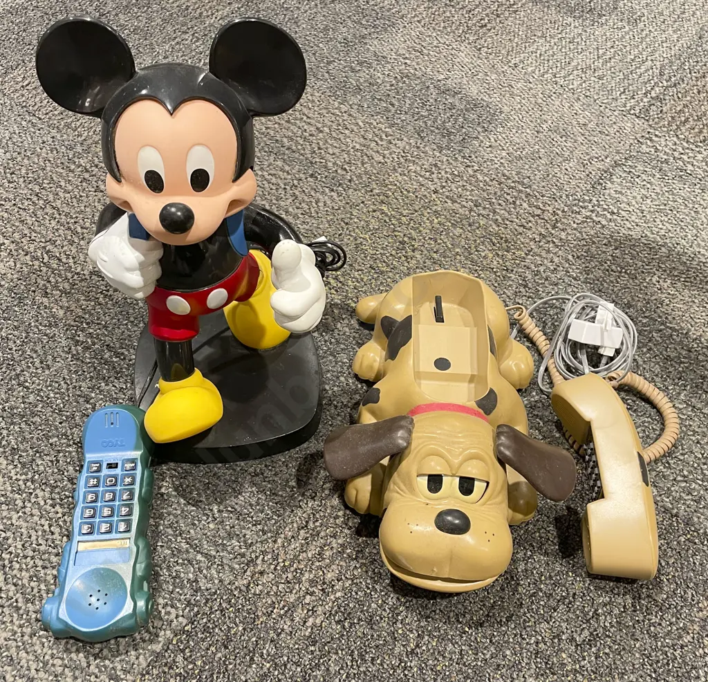Two Novelty Telephones Including Mickey Mouse Image 1++