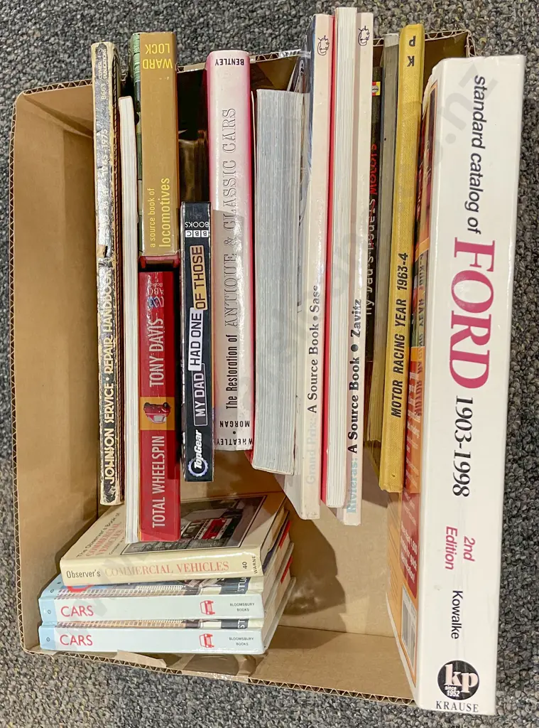 Box of Books Including Car Reference Image 1++