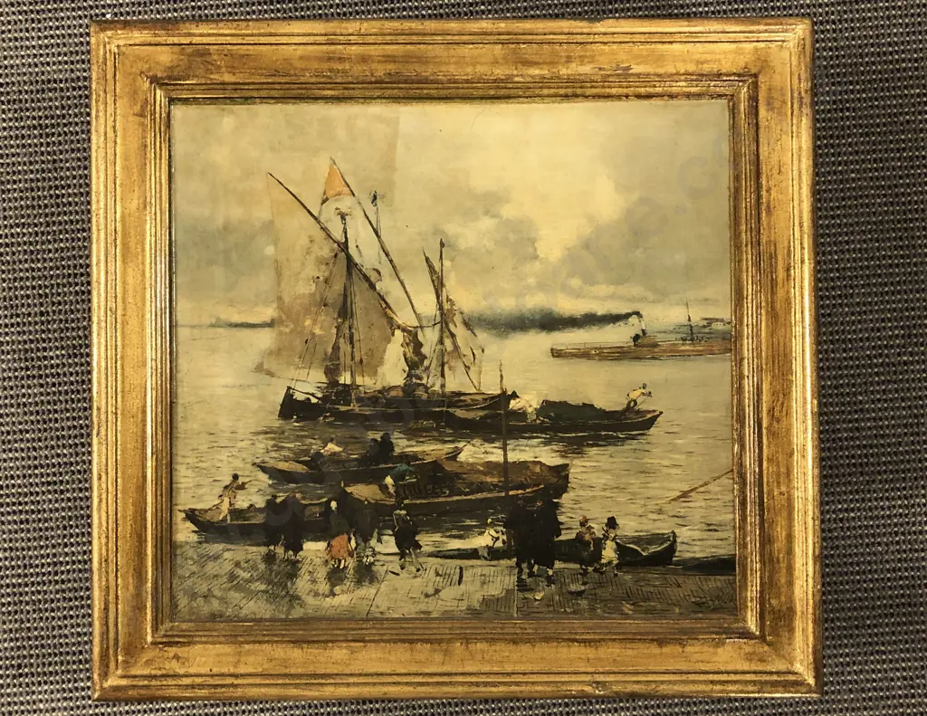 Two Vintage Nautical Prints one with hidden box compartment behind made in Italy Image 1++