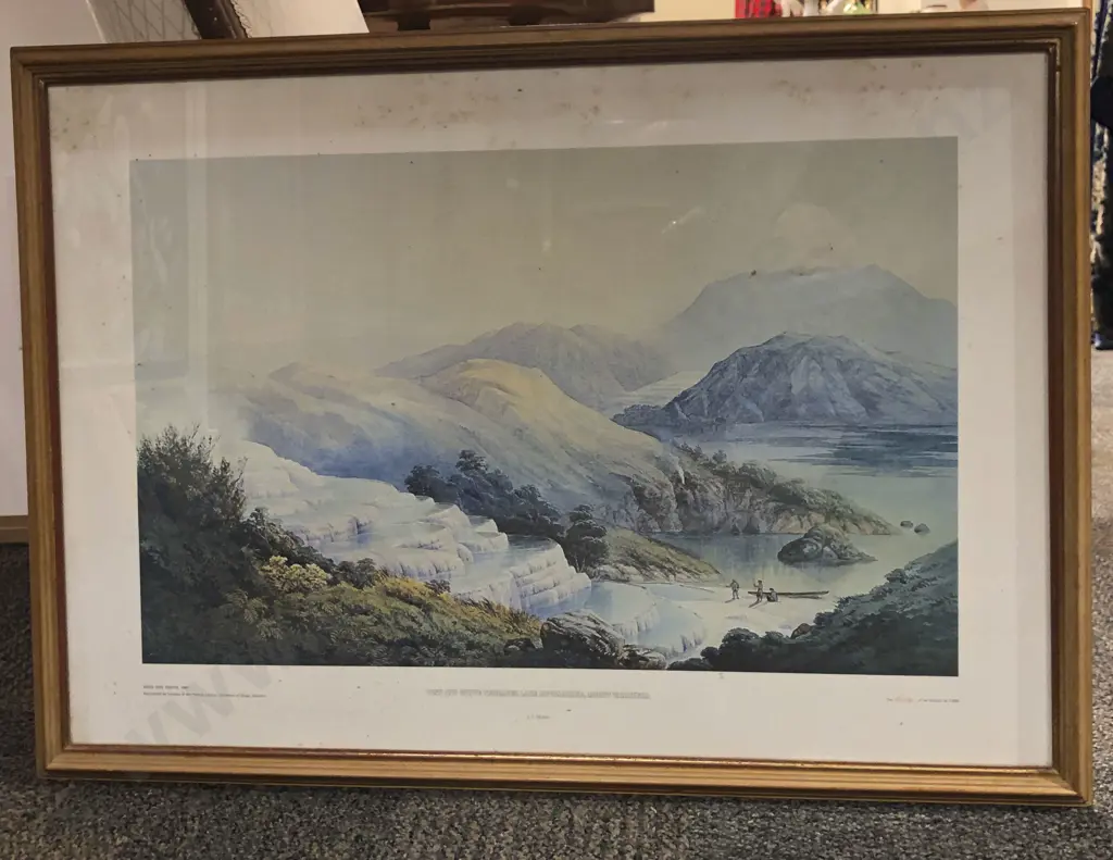 Two Avon Prints of Pink and White Terraces Image 1++