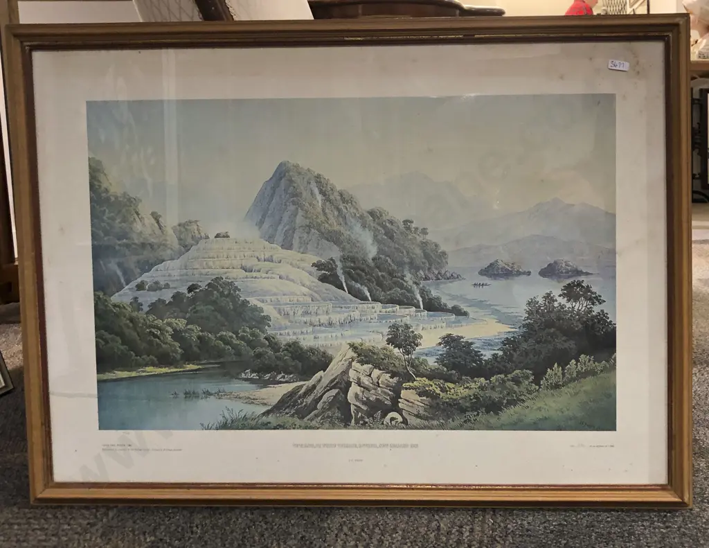 Two Avon Prints of Pink and White Terraces Image 1++