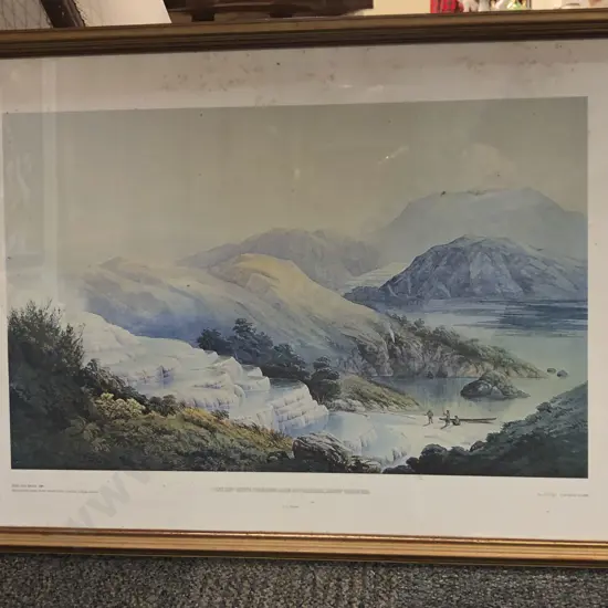 Two Avon Prints of Pink and White Terraces