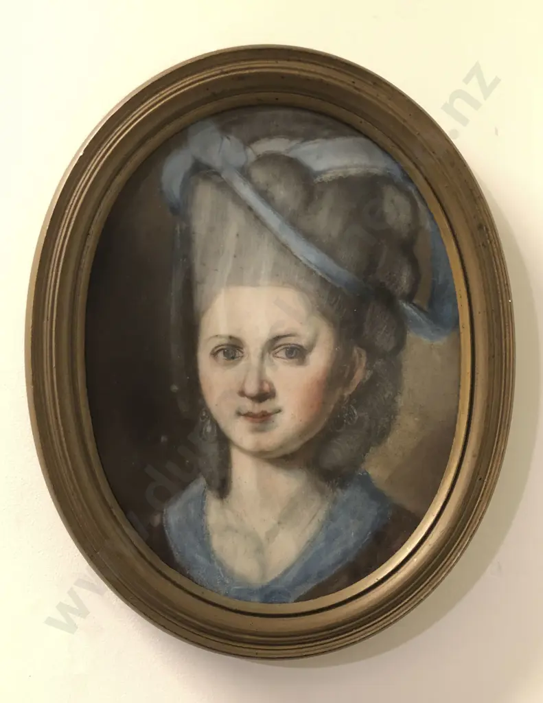 Small Oval Pastel Portrait Image 1++