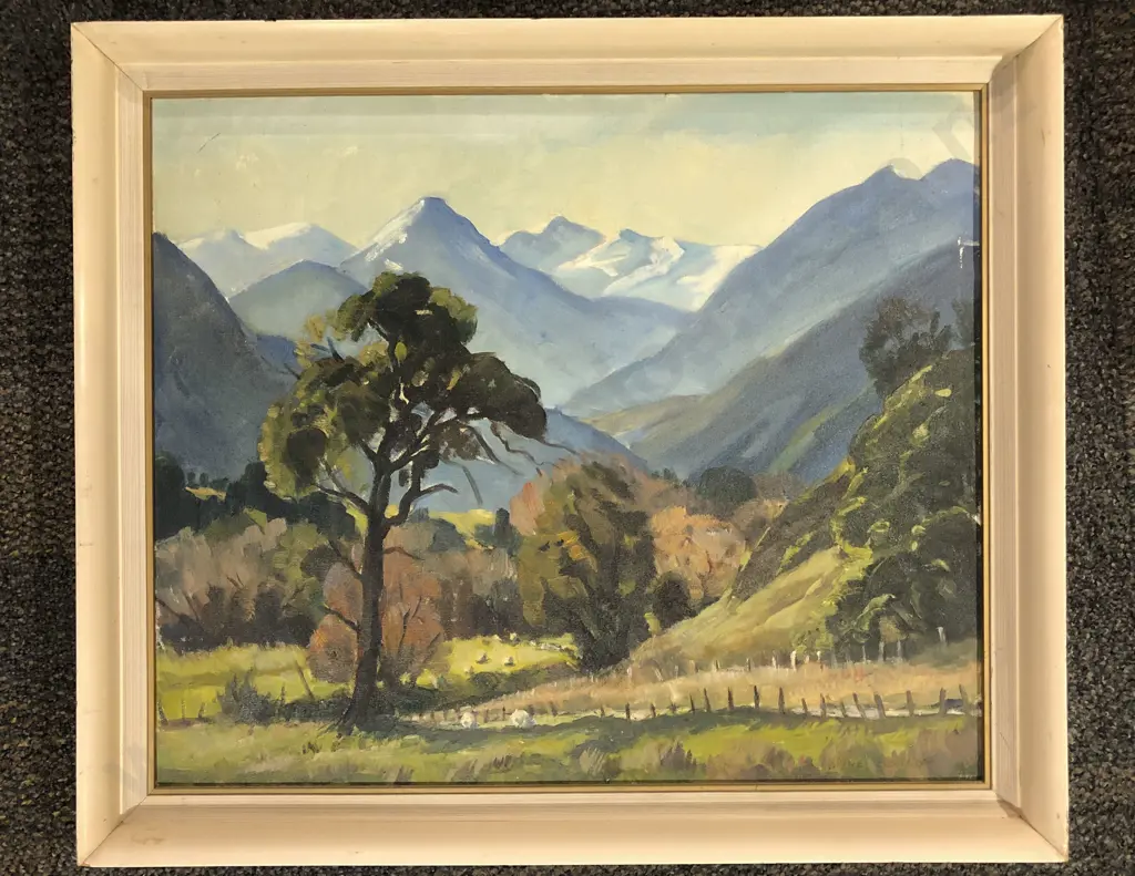 David Wilson "Avon River" Oil on Board together with Olive Beken Oil Work Image 1++