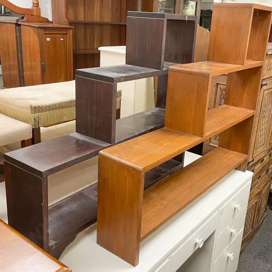 Three Low Open Back Bookcases