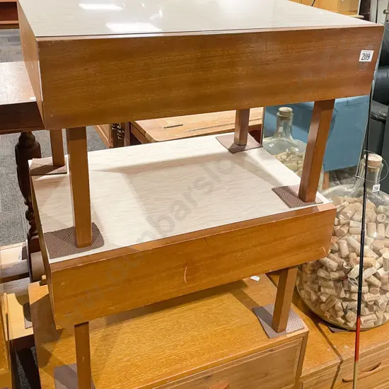 Pair of Mid Century Formica Top Bedside Drawers Together With Mirror