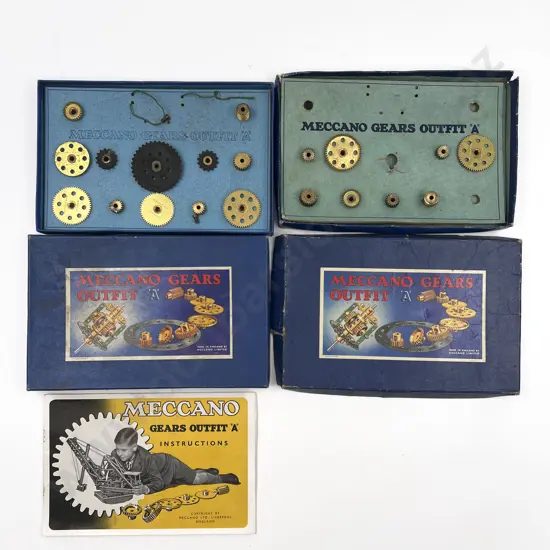 Two Part Boxed Meccano Outfits 'A' with Instructions Booklet and Book of Mechanisms
