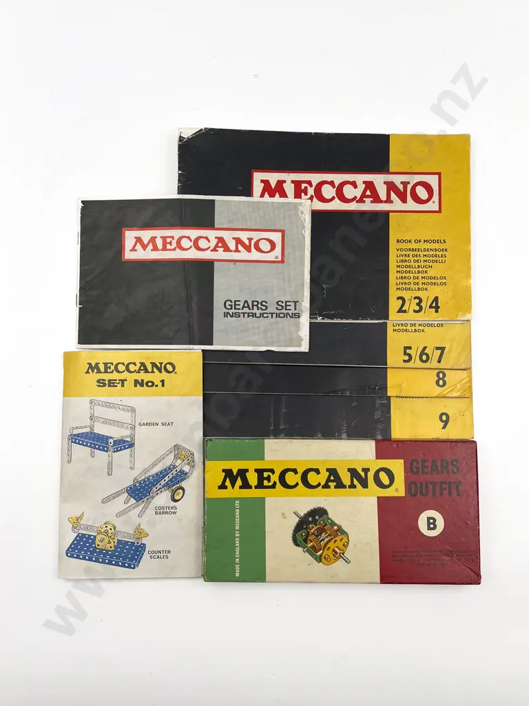 Boxed Meccano Gears Outfit B with Gears Set Instructions and Model Books 3-8 Image 1++