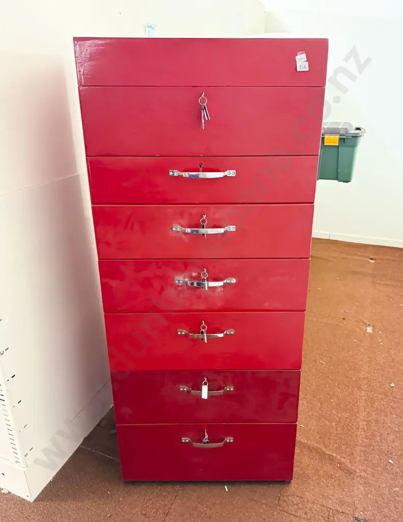 Hand Built Six Drawer Fitted Interior Top Compartment Meccano Storage Chest Image 1++