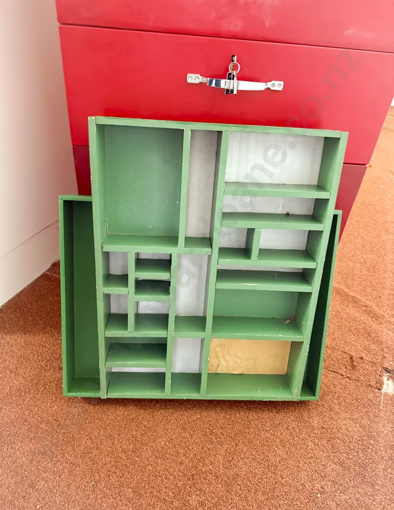 Hand Built Six Drawer Fitted Interior Top Compartment Meccano Storage Chest Image 1++